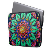 Lebendige florale Mandala-Kunst Laptopschutzhülle (Vorderseite Links)