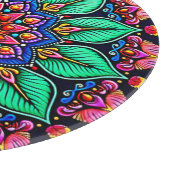Lebendige florale Mandala-Kunst Schneidebrett (Ecke)