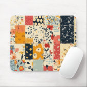 Lebendige Florale Patchworkdecke in warmen Tönen Mousepad (Mit Mouse)