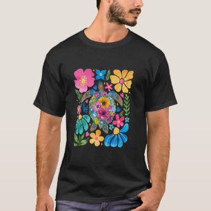 Lebendige florale Schildkröten-Garten-Ekstase T-Shirt