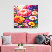 Lebendige Florale Symphonie mit Schmetterlingen