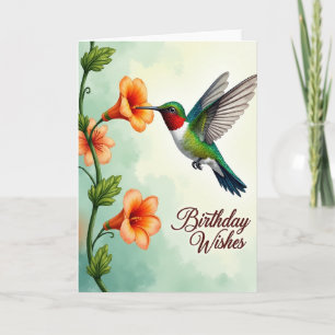 Lebendige Florale Vogelkarte Karte