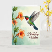 Lebendige Florale Vogelkarte Karte (Gelbe Blume)