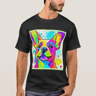 Lebendige französische Bulldoggen-Welpen-Kunst T-Shirt