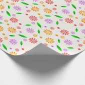 Lebendige Frühlingsblumen und Blätter Geschenkpapier (Ecke)