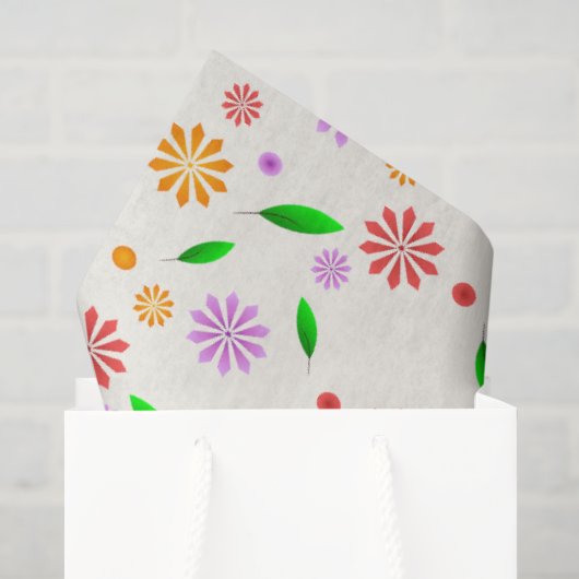 Lebendige Frühlingsblumen und Blätter Seidenpapier (Geschenktüte)