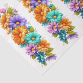 Lebendige Frühlingsblumen und Schmetterlinge Decou Seidenpapier (Detail)