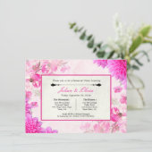 Lebendige Fuchsia-Rosa-Floral-Probe-Dinner Einladung (Stehend Vorderseite)
