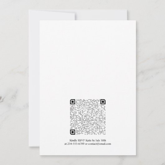 Lebendige Fuchsien-Blumen-QR-Code-Hochzeitseinladu Einladung (Rückseite)