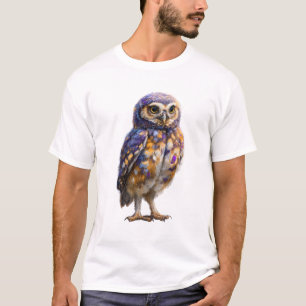 Lebendige Galaktische Eulenmalerei Männer T-Shirt