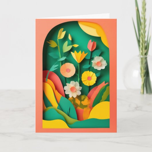 Lebendige Gartencollage-Feier Karte (Vorderseite)