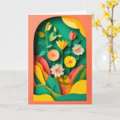Lebendige Gartencollage-Feier Karte (Gelbe Blume)