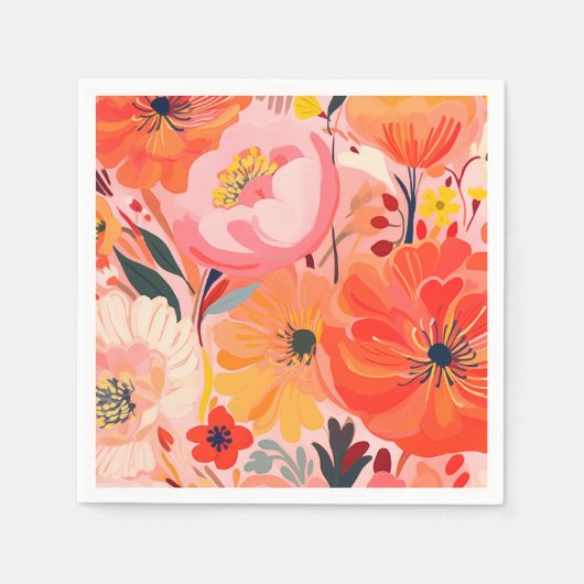 Lebendige Gartenparty Serviette (Vorderseite)