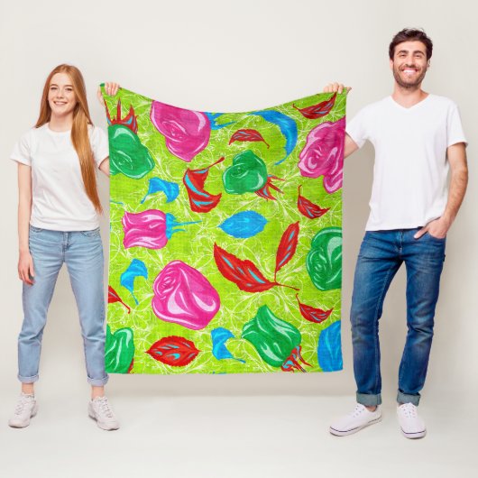 Lebendige Gartenzierblüte Fleecedecke (Beispiel)