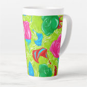 Lebendige Gartenzierblüte Milchtasse (Rechte Ecke)