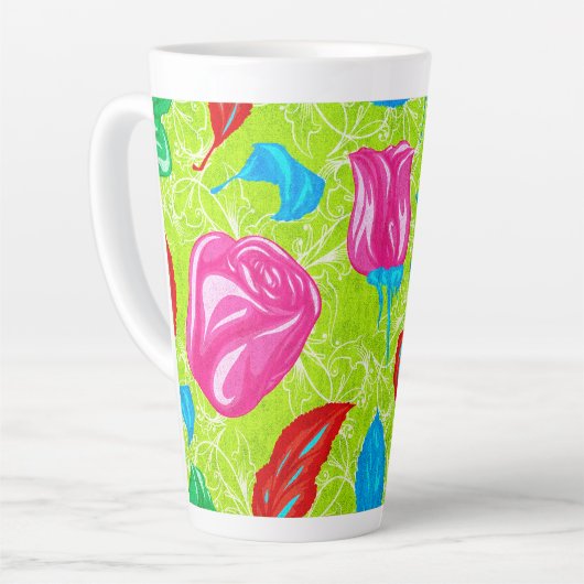 Lebendige Gartenzierblüte Milchtasse (Linke Ecke)