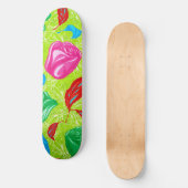 Lebendige Gartenzierblüte Skateboard (Vorderseite)