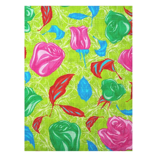 Lebendige Gartenzierblüte Tischdecke (Vorderseite)