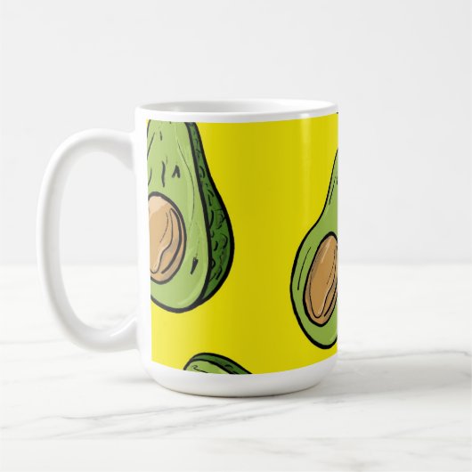 Lebendige Gelbe Frucht-Illustration - Whimsical Kaffeetasse (Links)