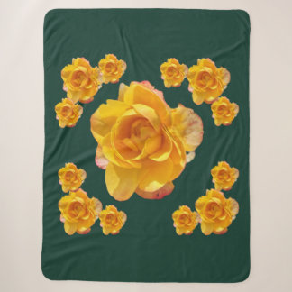 Lebendige gelbe Rosen-Sherpa-Decke Golden Sherpadecke