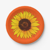 Lebendige gelbe Sonnenblumenblüte Pappteller (Vorderseite)
