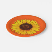 Lebendige gelbe Sonnenblumenblüte Pappteller (Schrägansicht)
