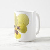 Lebendige gelbe Stiefmütterchen-Blumen-Foto-Kaffee Kaffeetasse (VorderseiteRechts)