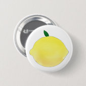 Lebendige gelbe Zitronenillustration Button (Vorne & Hinten)