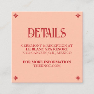 Lebendige Gelübde: Eine spanische Hochzeits-Detail Begleitkarte