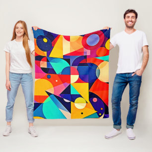 Lebendige geometrische abstrakte Kunst Fleecedecke