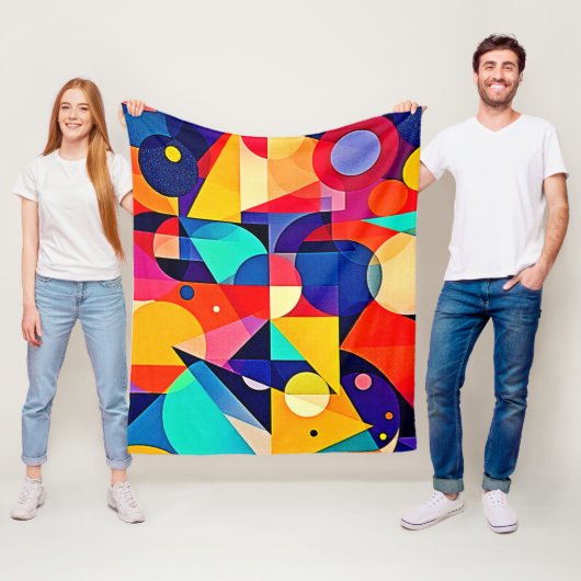 Lebendige geometrische abstrakte Kunst Fleecedecke (Beispiel)