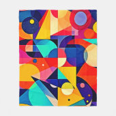 Lebendige geometrische abstrakte Kunst Fleecedecke (Vorderseite)
