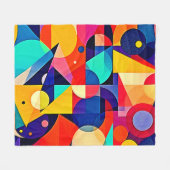 Lebendige geometrische abstrakte Kunst Fleecedecke (Vorderseite (Horizontal))