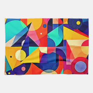 Lebendige geometrische abstrakte Kunst Geschirrtuch
