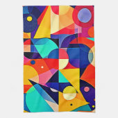 Lebendige geometrische abstrakte Kunst Geschirrtuch (Vertikal)
