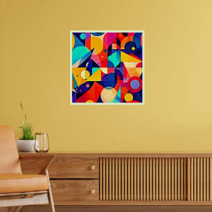 Lebendige geometrische abstrakte Kunst Poster