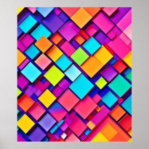 Lebendige Geometrische Abstrakte Kunst Poster