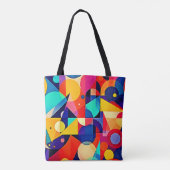 Lebendige geometrische abstrakte Kunst Tasche (Rückseite)