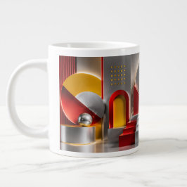 Lebendige geometrische Abstraktion Metallische Kug Jumbo-Tasse