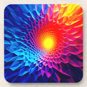 Lebendige geometrische Energie-Wirbel-Kunst Getränkeuntersetzer