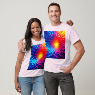 Lebendige geometrische Energie-Wirbel-Kunst T-Shirt