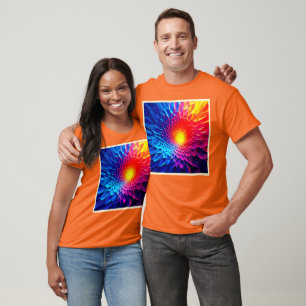Lebendige geometrische Energie-Wirbel-Kunst T-Shirt