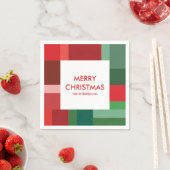 Lebendige geometrische Farbblock-Weihnachtsfeier Serviette (Beispiel)