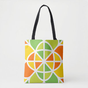 Lebendige geometrische Sonnenstrahlen-Abstrakte Ku Tasche