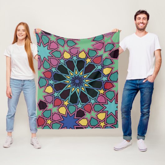 Lebendige geometrische Stern-Tessellation: Moderne Fleecedecke (Beispiel)