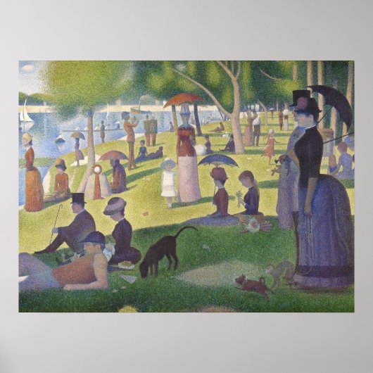 Lebendige Georges Seurat Sonntagnachmittag Vollblu Poster (Vorne)