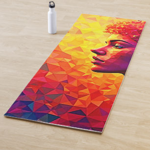 Lebendige Gesichter Mosaik-Abstraktdruck Yogamatte