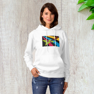 Lebendige Gitarre mit geometrischen Streifen Hoodie