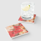 Lebendige Gladiolus-Blumen Steinuntersetzer (Seitenansicht)