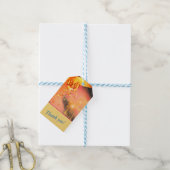 Lebendige Gold-Geschenketiketten Geschenkanhänger (Mit Garn)